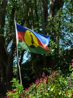 Le drapeau Kanaky flotte sur quelques maisons de la côte Est
