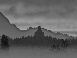 La silhouette de Borobudur